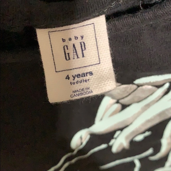 Baby Gap 4T Black Unicorn Hi-Low long sleeve Shirt - Picture 4 of 6